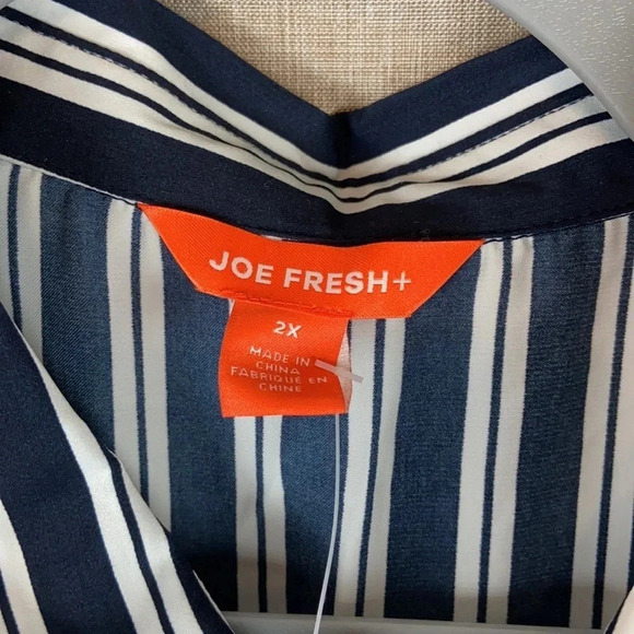 Joe Fresh Striped Button Long Sleeve Dress 2X - Picture 4 of 9